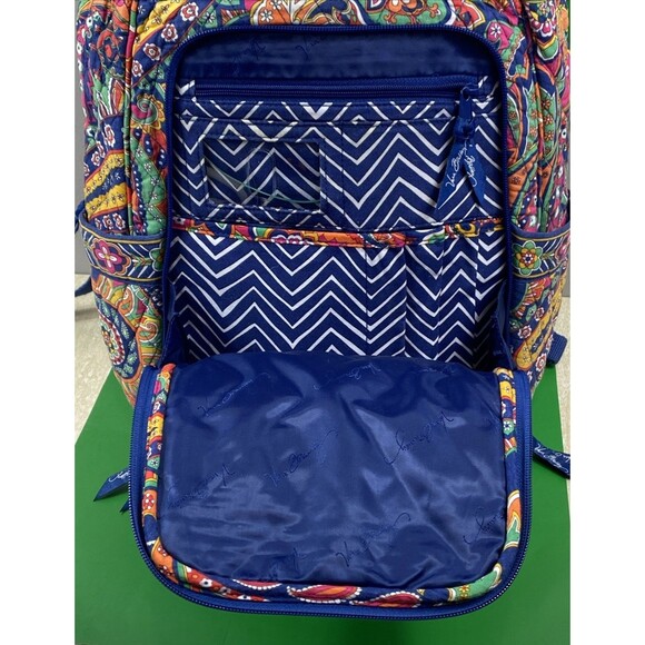 Vera Bradley Iconic Campus Backpack Full Size Book Bag Venetian Paisley - Picture 8 of 10